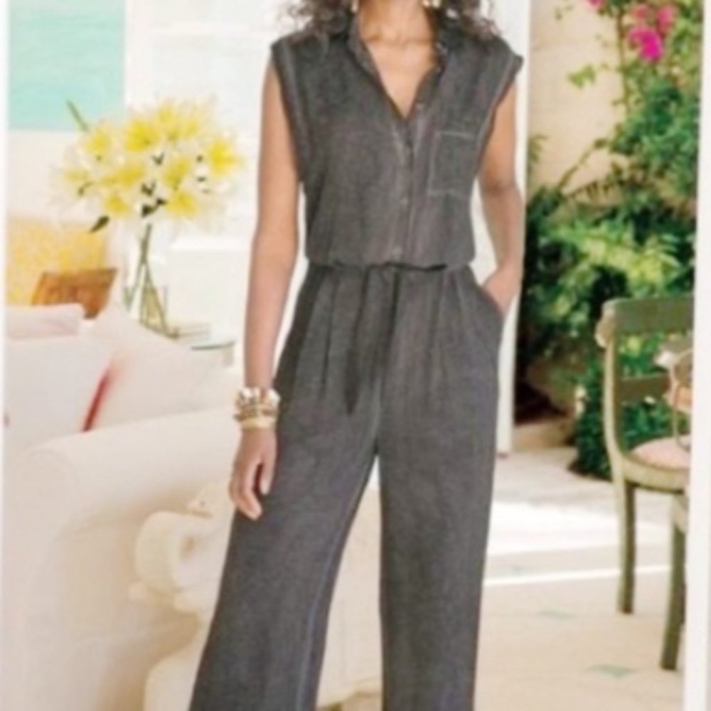 SOFT SURROUNDINGS Comfy Charcoal Jumpsuit